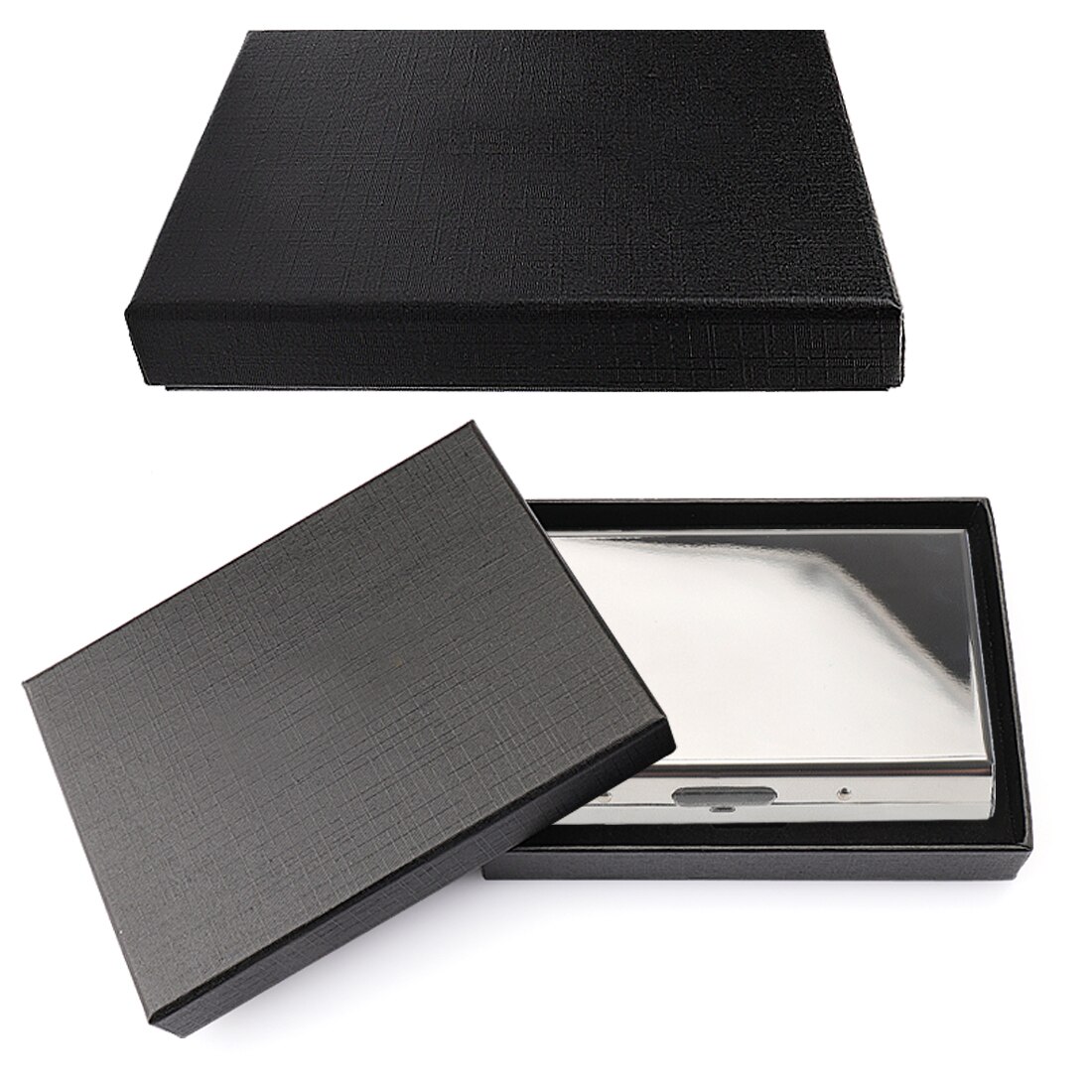 Heren Rvs Card Box Draagbare Mini Credit Id-kaart Business Opslag Effen Kleur Eenvoudige Stijl Metalen Clip Houder voor Werk