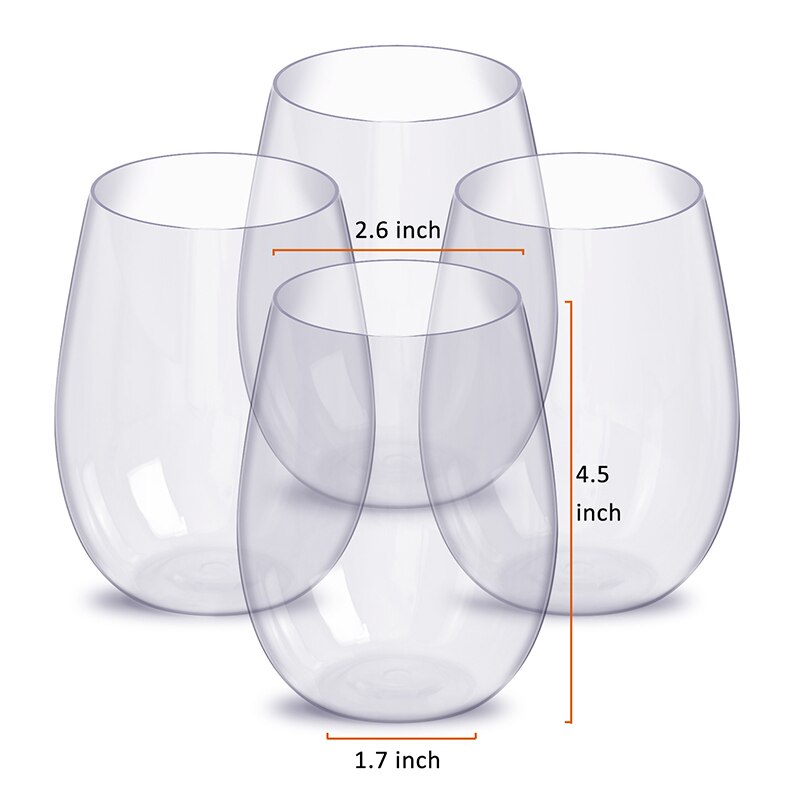 1/2/4Pcs/Set Shatterproof Tritan Wine Glasses Wine Tumbler Glasses Cups Reusable Transparent Fruit Juice Beer Cup For Home Bar