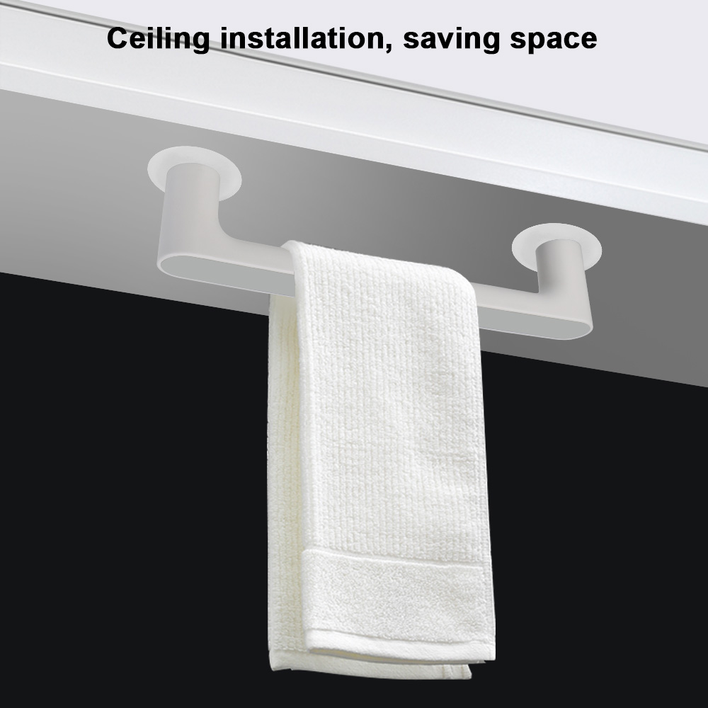 Self-adhesive Towel Rack Wall Mounted Bathroom Organizer Towel Hanger Kitchen Bathroom Shelf Towel Bar Bathroom Accessories