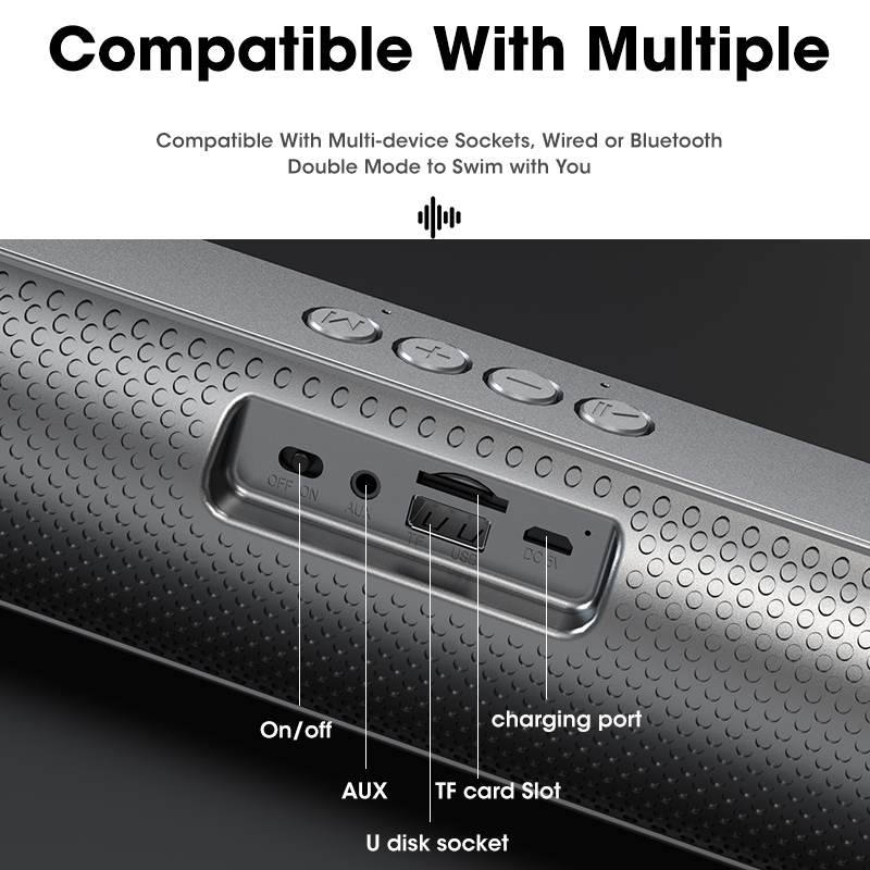 Computer Soundbar Desktop Bluetooth Speakers Rechargeable 6D Deep Bass Stereo Subwoofer AUX Wired For Laptop PC TV Loudspeaker