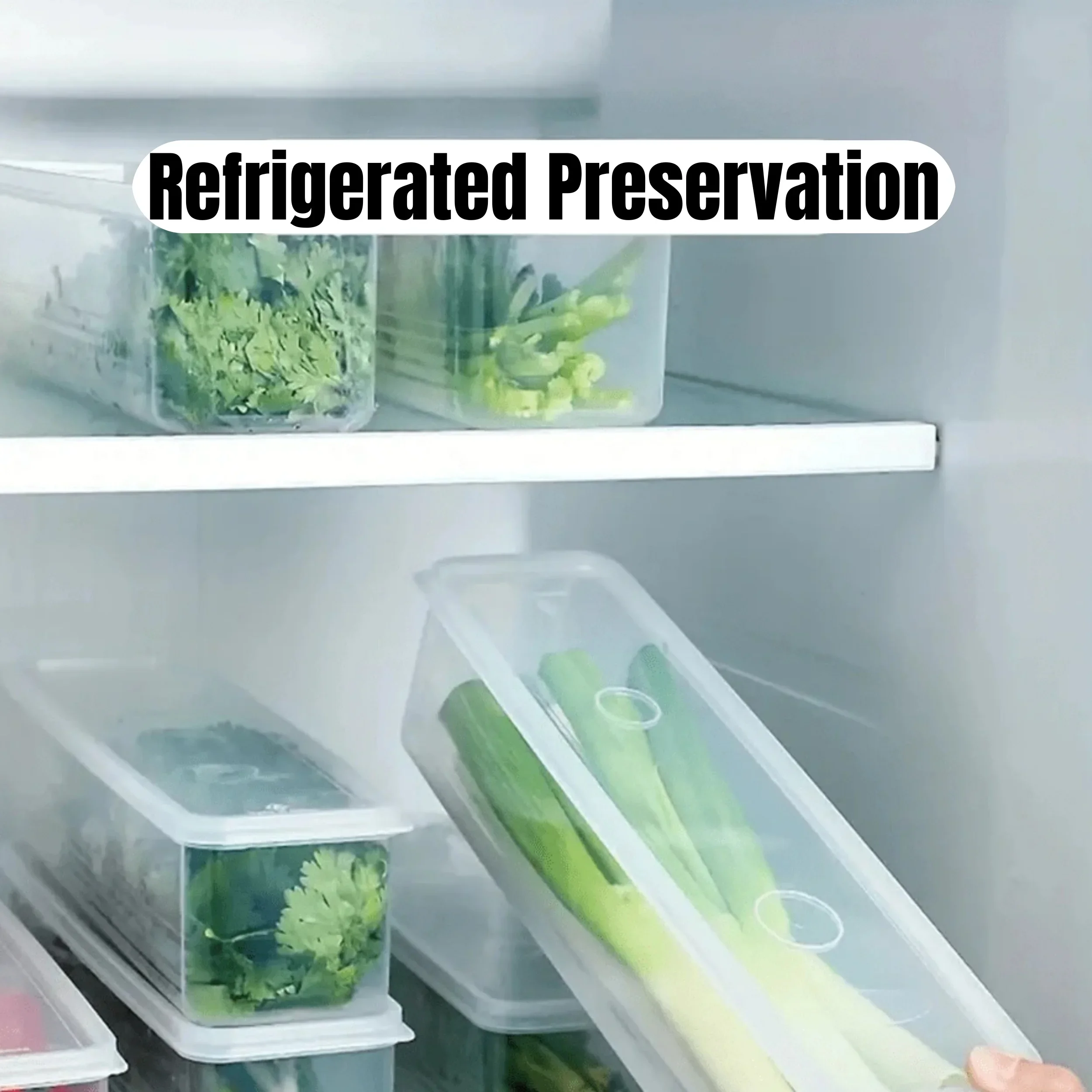 Cajas de almacenamiento para refrigerador con tapa, caja de plástico para mantenimiento fresco, cebollas de cocina, huevos Cilantro, contenedor sellado de fideos, 1/4 Uds.