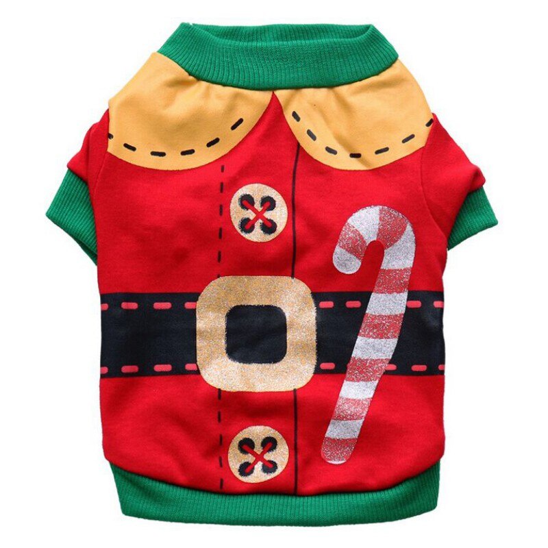 Kerst Huisdier T-Shirt Hond Kerstman Cosplay Kleding Kat Verwend Print Voor Kostuum Ronde Hals Korte- mouwen: Rood / M