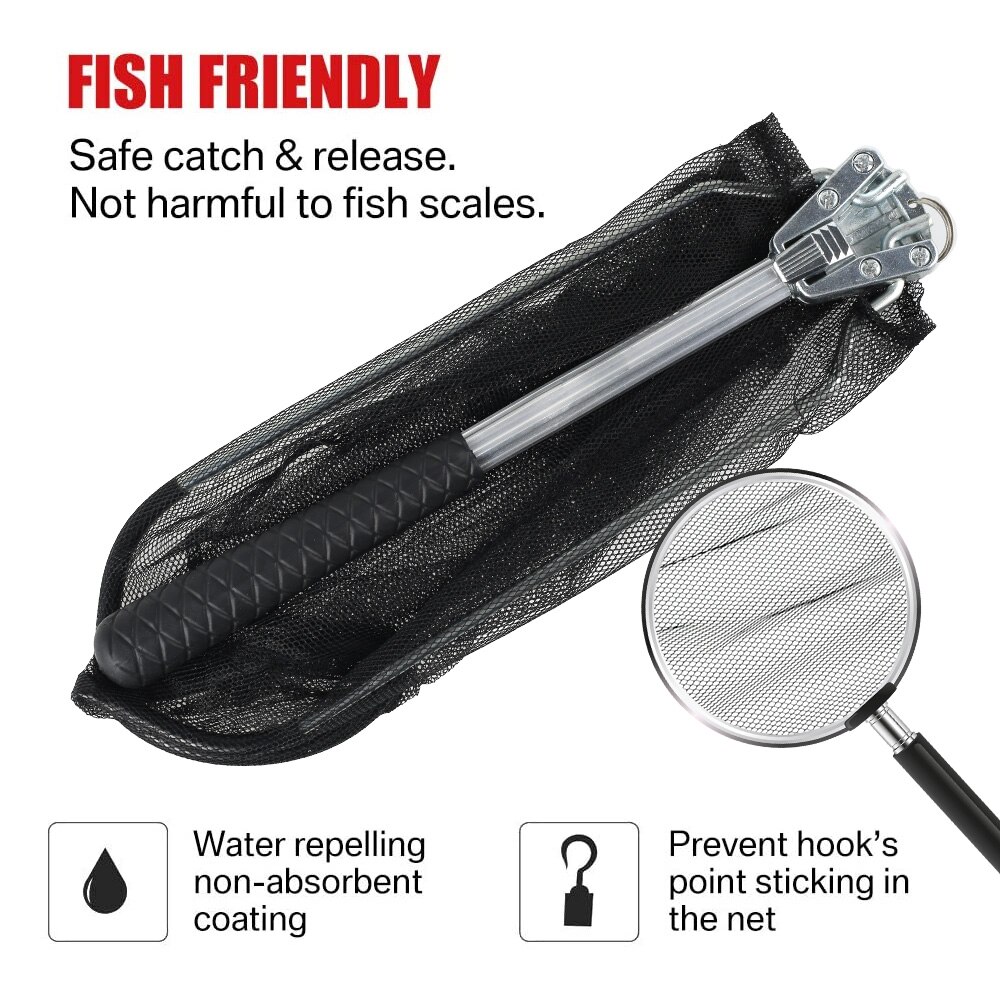 Floating Fishing Net Portable Folding Triangular Landing Fishing Net Trout Catch Release Durable Nylon Mesh Fly Fish Landing Net