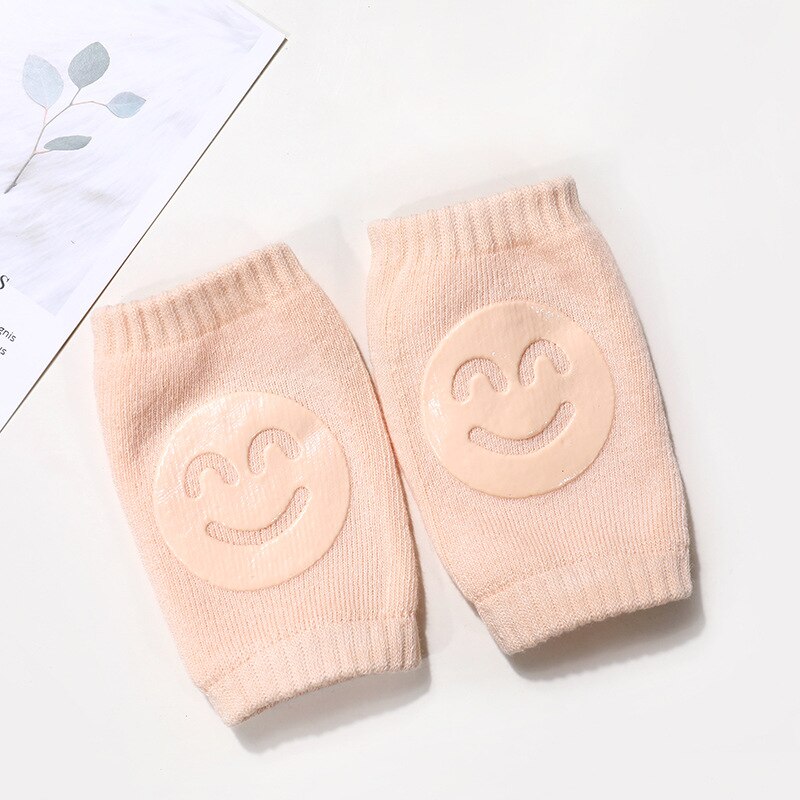 Coudières/genouillères antidérapantes pour enfant, pour garçon ou fille, accessoires de protection des coudes et des genoux pour bébé et nourrissons unisexe, avec une forme de sourire, pour la sécurité, chauffe-jambes: Rose