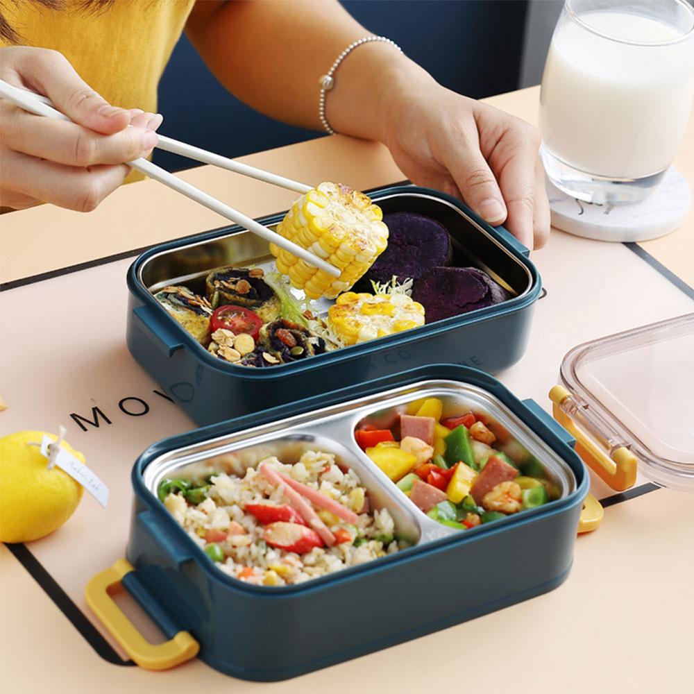 Stainless Steel Double-layer Insulated Lunch Box for Workers, Divided Lunch Box, Water-filled Lunch Box, Fresh-keeping Box