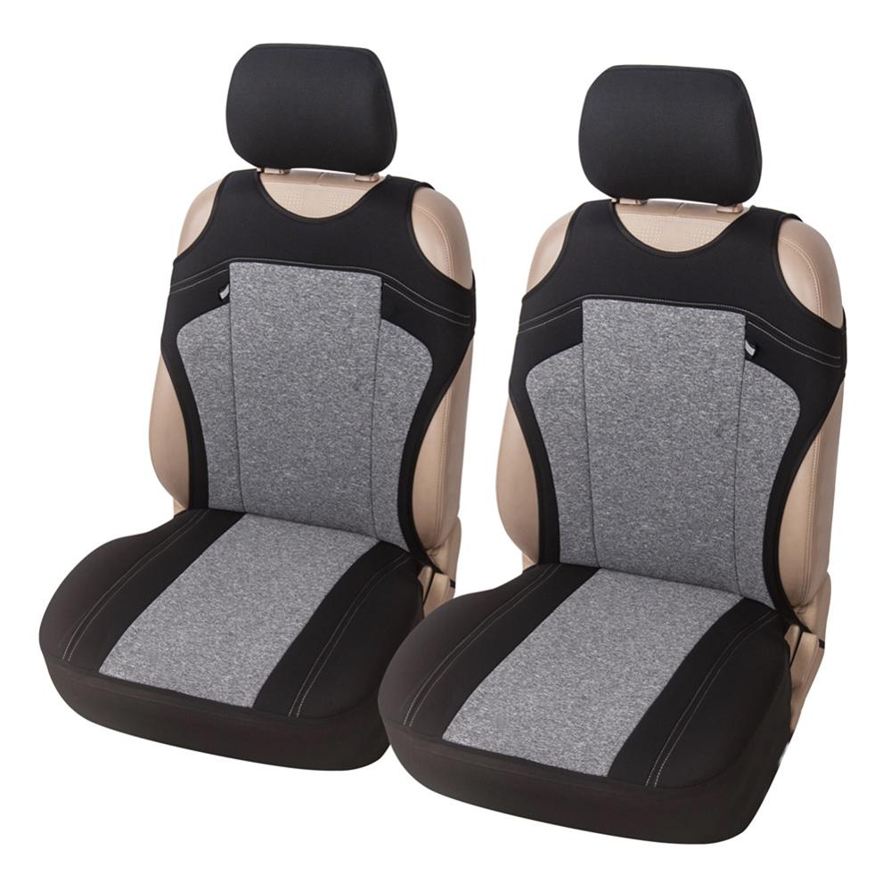 4 Stuks Universele Auto Stoelhoezen Voor Stoelhoezen Kationische Stof Mesh Spons Interieur Accessoires T Shirt -Voor auto/Vrachtwagen: Grijs