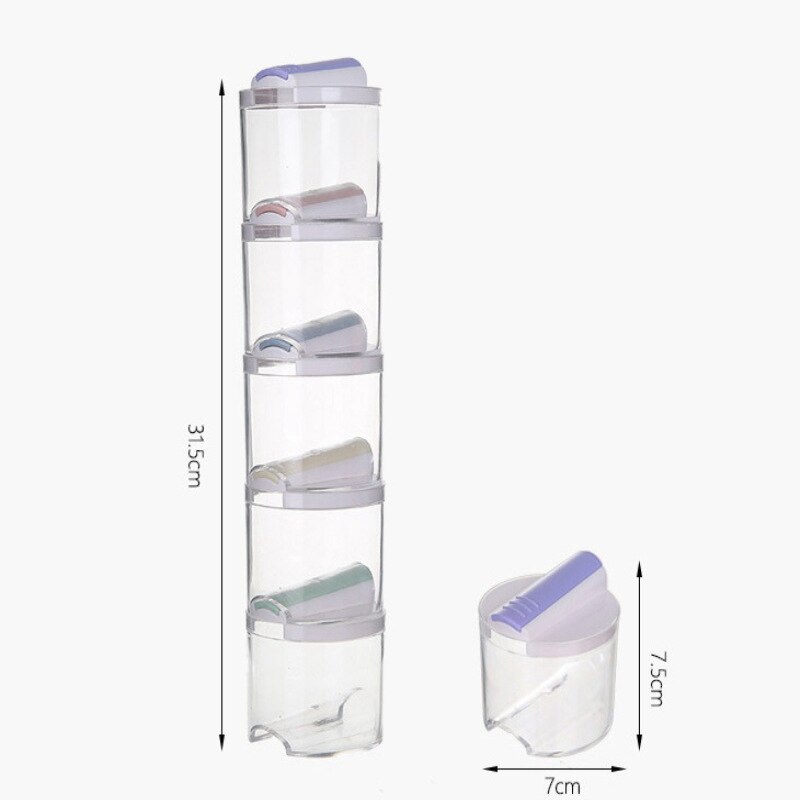 5Pcs/Set Seasoning Spice Plastic Bottles Jars Boxes Kitchen Storage Organizer Condiment Lid Can Cover Organization Accessories