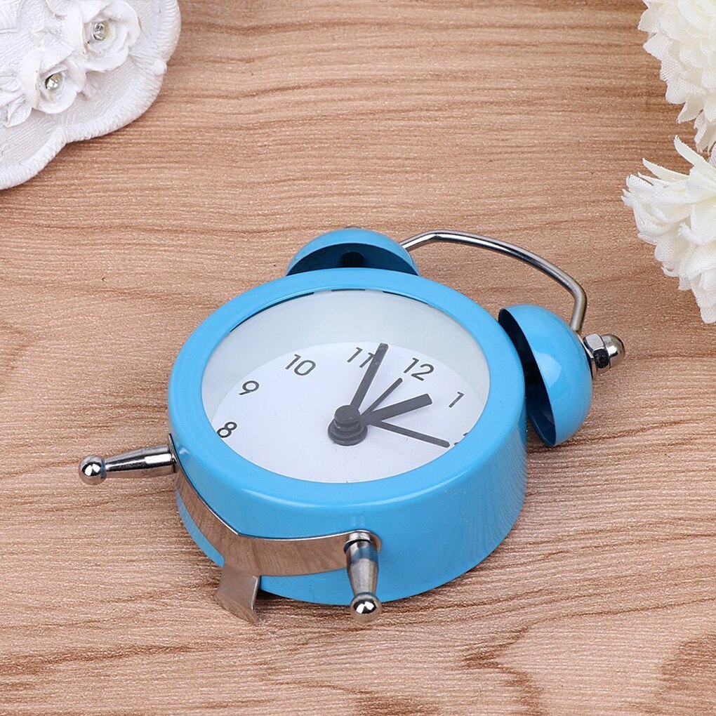 Mini Round Alarm Clock Desktop Table Bedside Clocks Kids Adults Travel Clock Decor Lovely Cartoon Alarm Clocks Dial Number Round