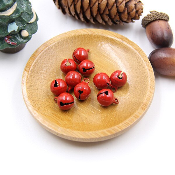 30 stuks losse kralen kleine hangers veelkleurige koperen belletjes voor kerstboom diy feest knutselen decoratie accessoires: Rood