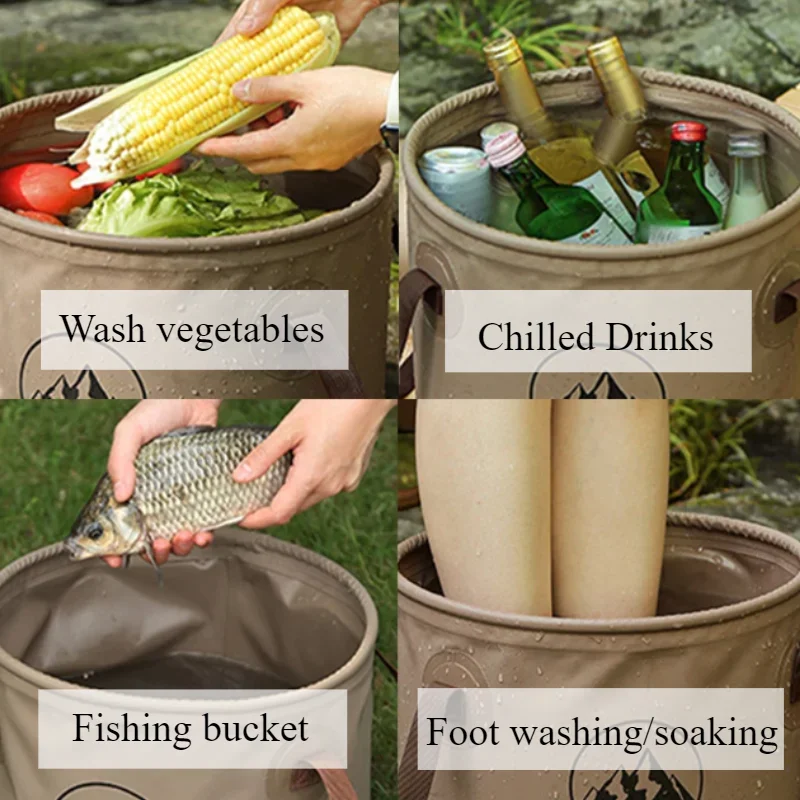 1pc Handheld emmer Outdoor Opvouwbare Waterdichte Gootsteenemmer Draagbare Reizen Camping Vissen opbergemmer