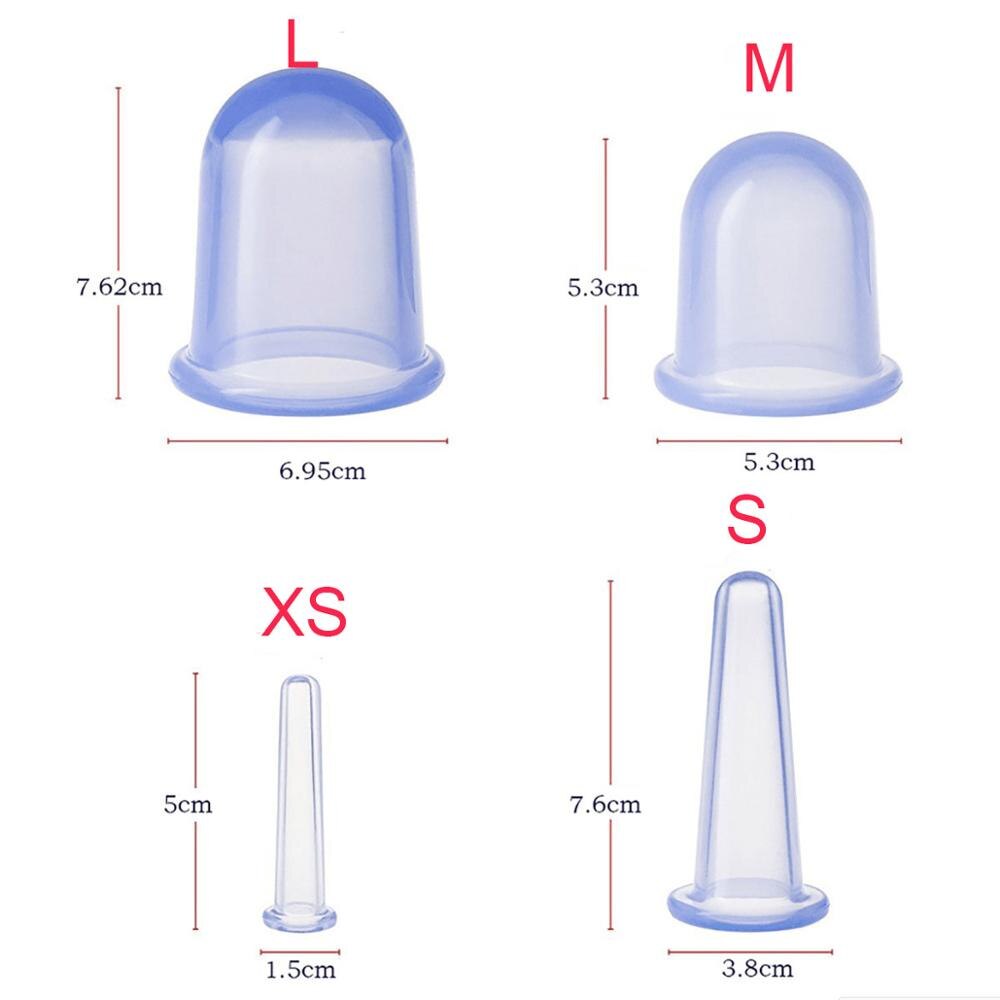 4 st koppar silikon vakuum sugburk anti celluliter för kroppsmassage hälsovård ansikts sugkoppar kit body helper