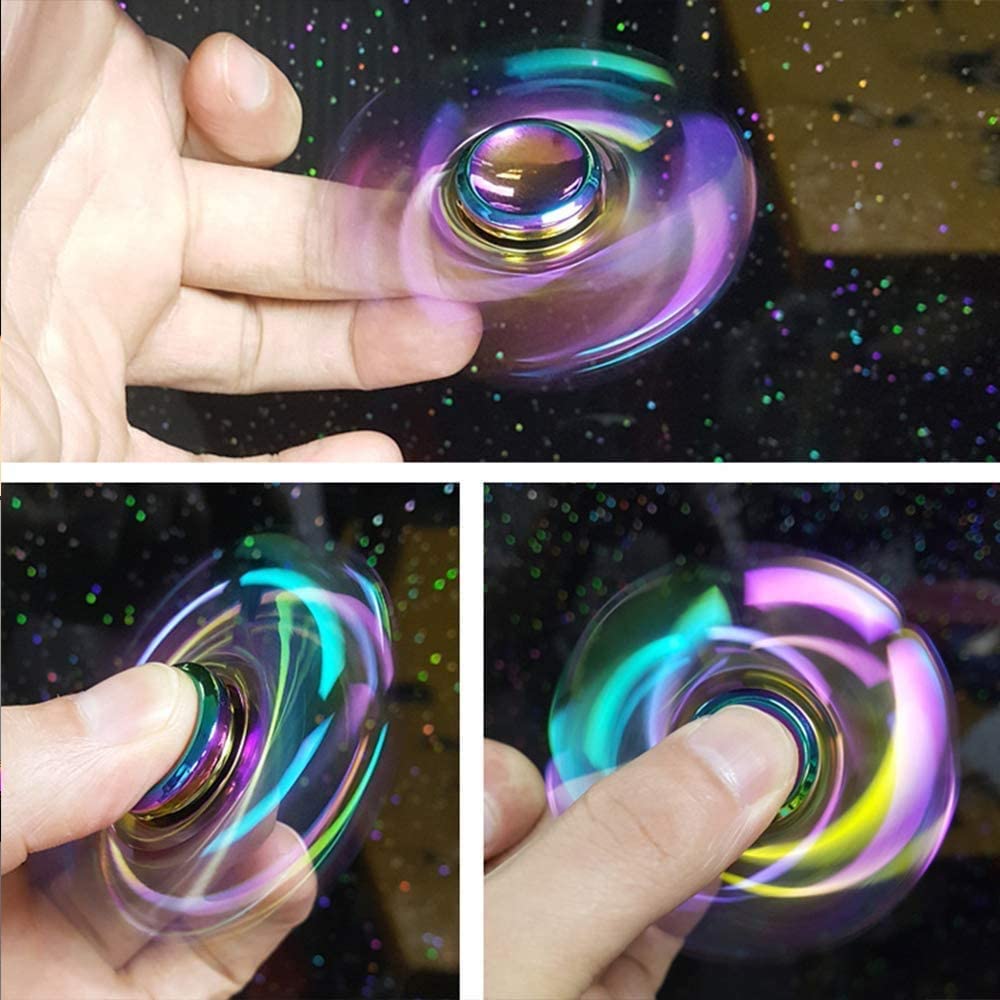 Fidget arcoiris Spinners de Metal a granel sensorial juguetes dedo Spinner de mano pequeño artefacto de escritorio Spinning Top juguete espiral