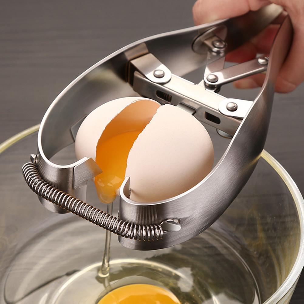 Handheld Stainless Steel Raw Egg Opener Metal Egg Scissors Eggshell Cracker Topper Cutter Egg Separator for Home Kitchen Gadgets