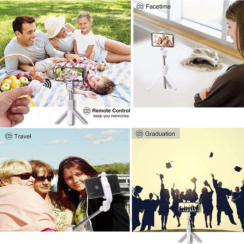 3 in 1 Handheld Bluetooth Selfie Stick Voor iPhone X 8 7 6s plus Draadloze Afstandsbediening Sluiter Monopod Draagbare uitschuifbare Mini Statief