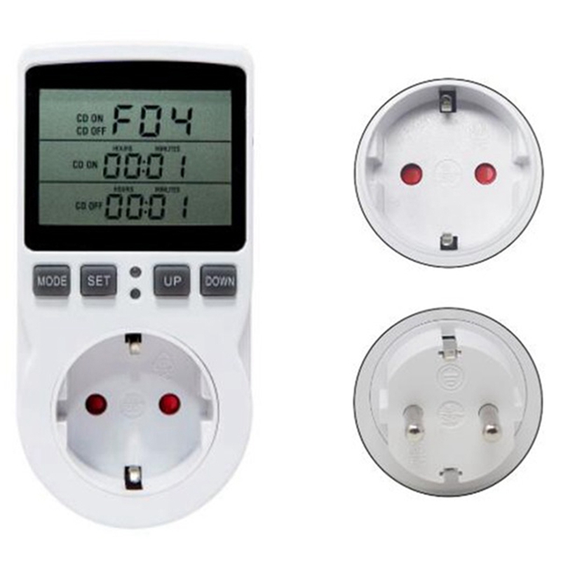 Digital Temperature Controller Thermostat Outlet Socket Plug Heating Cooling Timer for Homebrew Greenhouse EU Plug