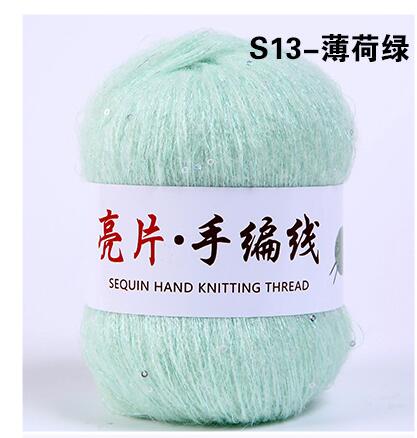 Paillettes de soie brillante 50g/boule, Angola, sentiments amoureux, fil de laine Mohair fin en peluche, laine Fine, crocheté à la main, matériaux de tricotage: S13
