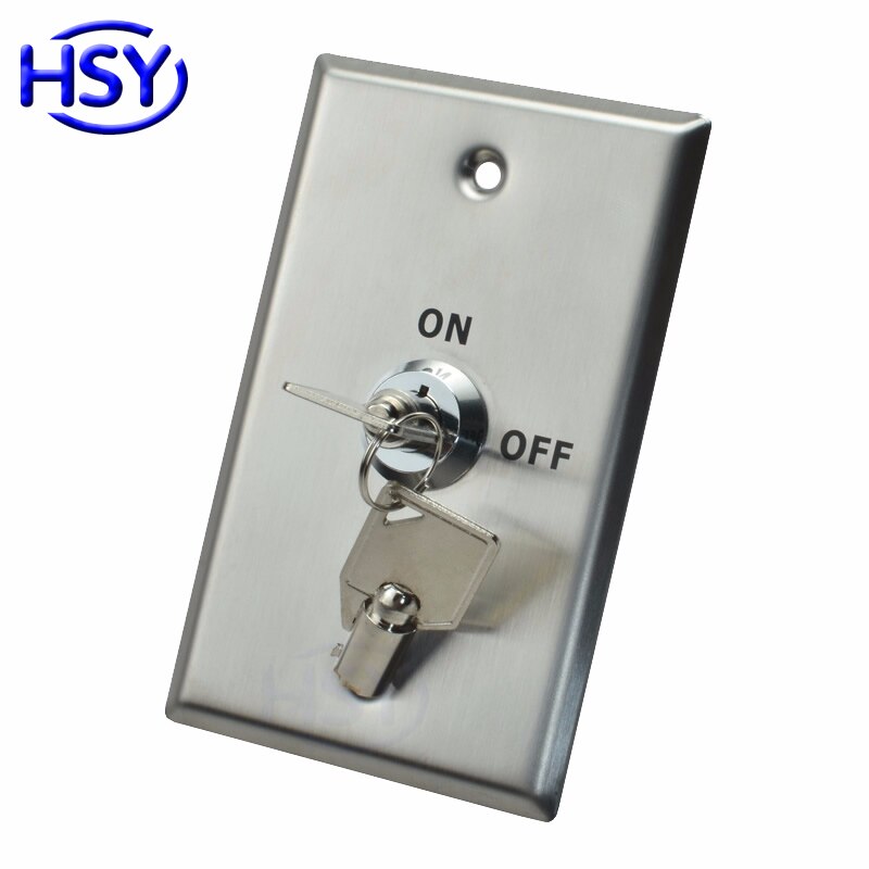 HSY Stainless Steel Key Switch Emergency Push Exit Button Door Release Access Controller Gate Open Lock