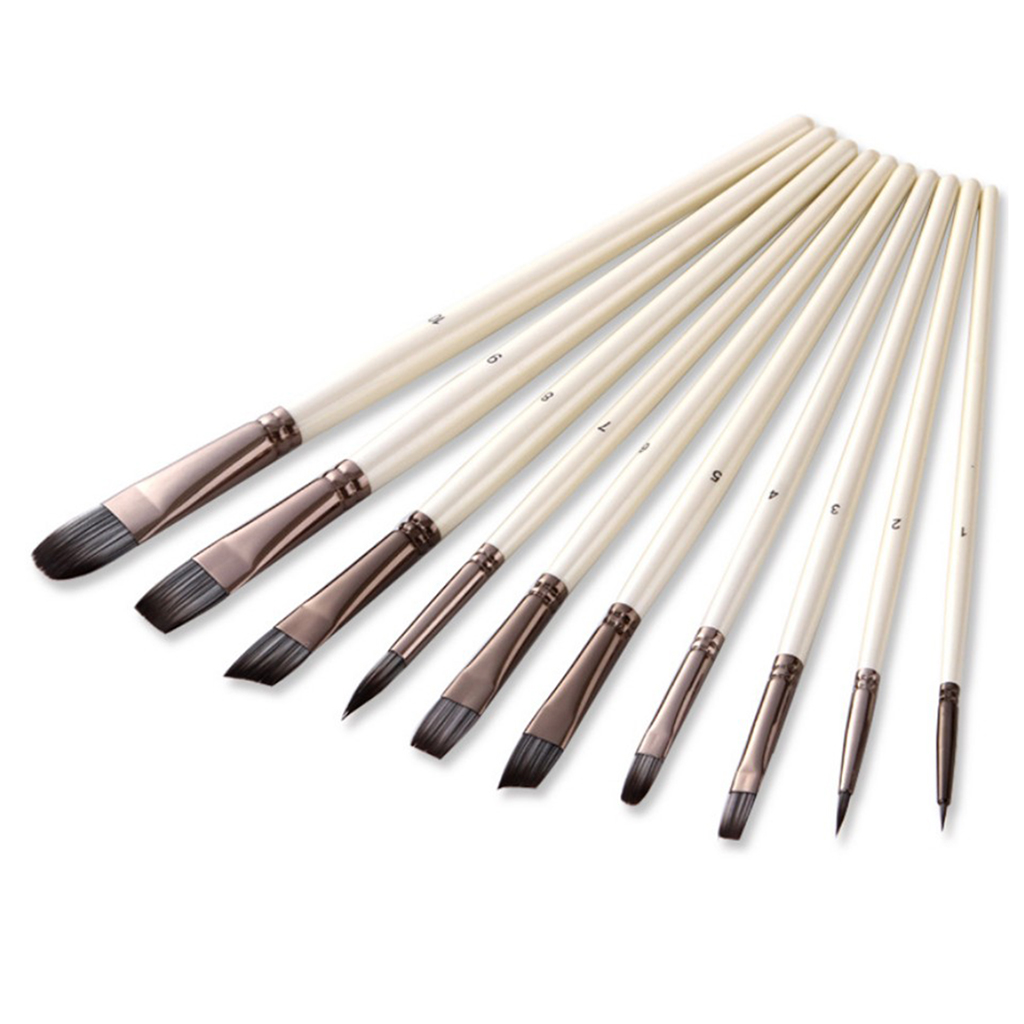 10pcs Artist Paint Brushes Set Acrylic Oil Watercolour Painting Craft Art Kits