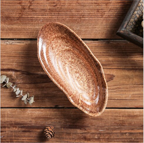 Imitation Oyster Shell Tableware Ceramic Western Plate Restaurant Hotel Ceramic Sushi Plate Cold Dish Home Small Dish: C-M 1PCS
