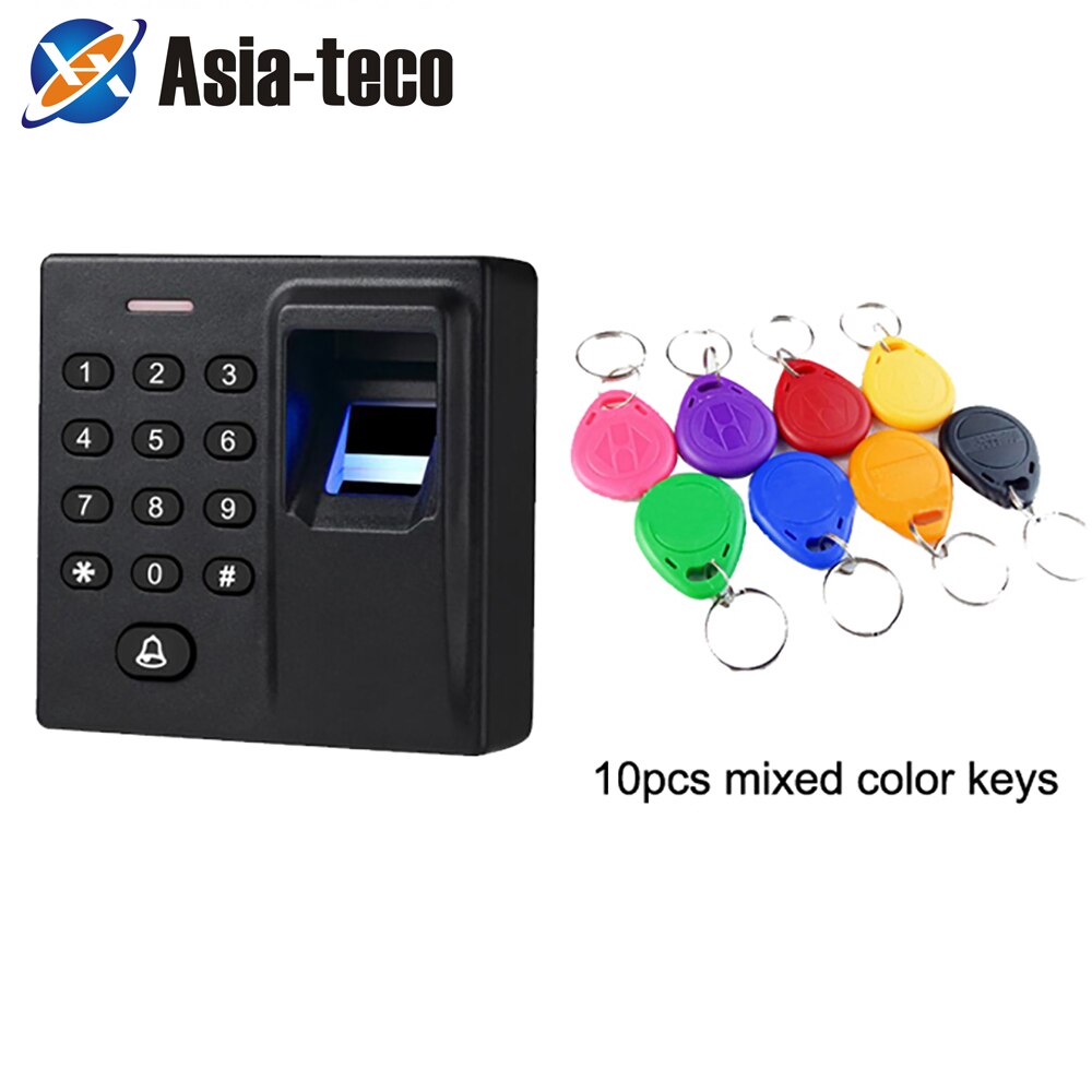 Mini Biometric Fingerprint Access Control Standalone Door Controller Keypad Finger and RFID Card Door Entry Lock: AC 10 mixed keys