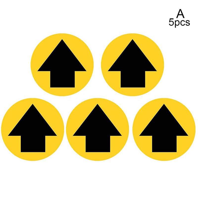 5pcs Safety Floor Sign Marking Direction Social Distance Floor Decal Self-adhesive Floor Label: A