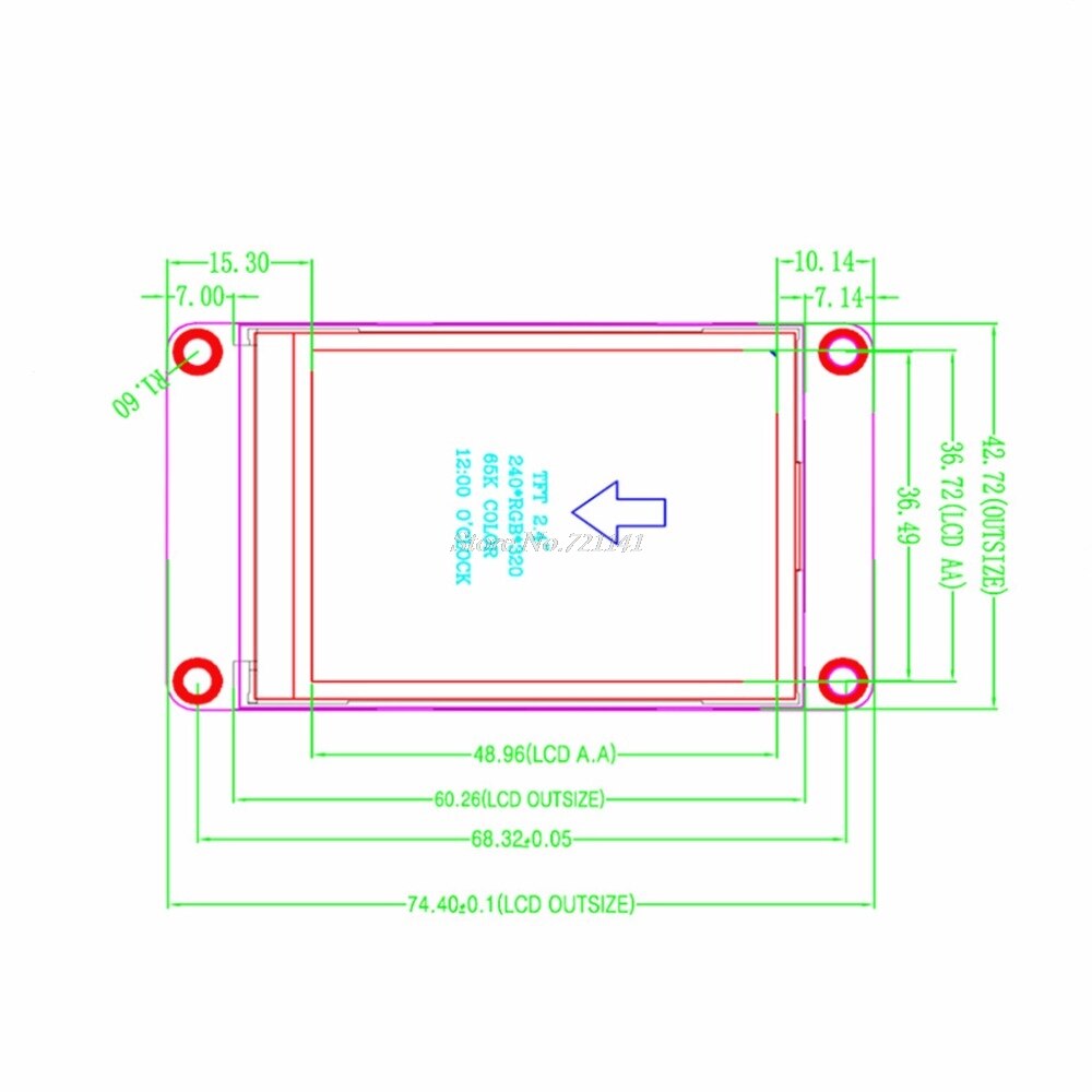 2,4 "UART HMI 320x240 Touchscreen Smart Lampe Modul LCD Display TFT