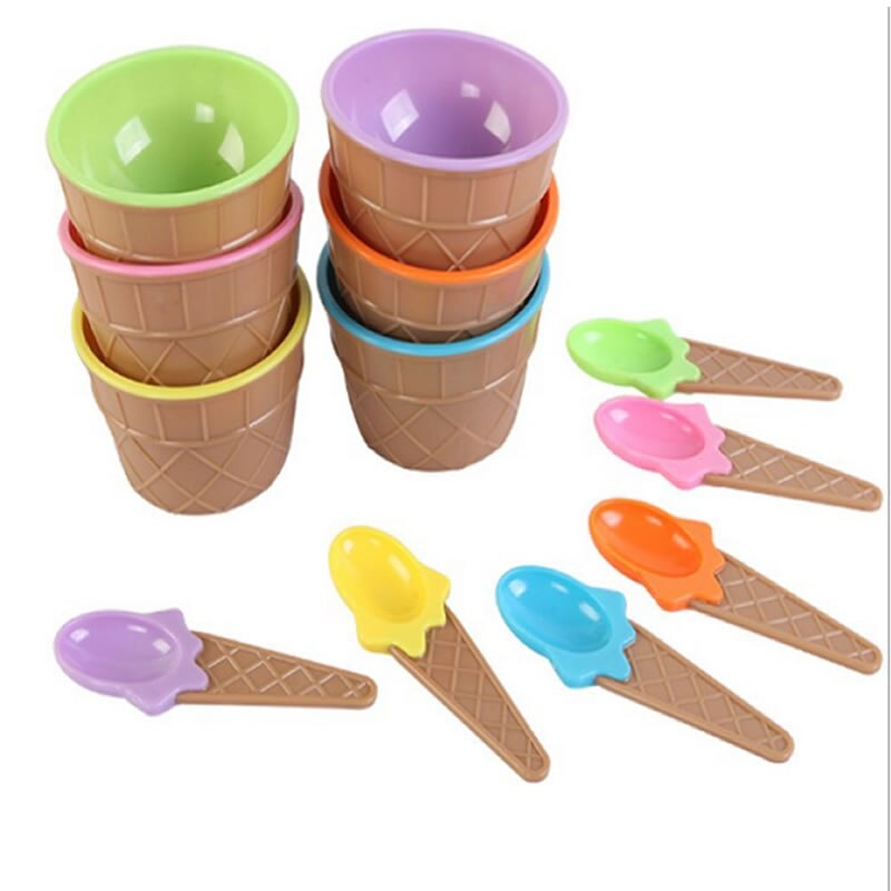 Tazón de plástico para helado, taza de agua, tazón para helado, taza para helado, vajilla