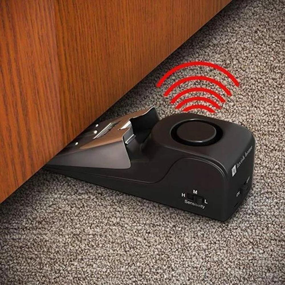 120 DB Portable Mini Door Stopper Alarm Wedge Shaped Stopper Alert Home Dormitory Security Alarm System