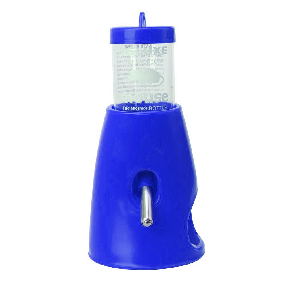 80ml Pet Hamster Muizen Water Fles Houder Dispenser Base Hut Nest Feeder Hideout: Blauw