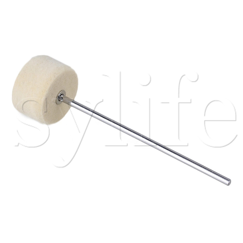 Runde bilden Edelstahl Welle 190x5mm Weißen Filz Bass Trommel Schläger