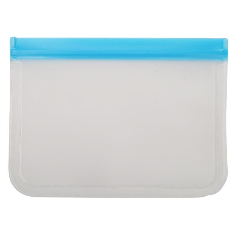 Reusable Silicone Food Storage Bags Leakproof PEVA Fruit Food Freezer Bag Fruit Meat Milk Organizer Ziplock Kitchen Supplies: Blue 23x17cm