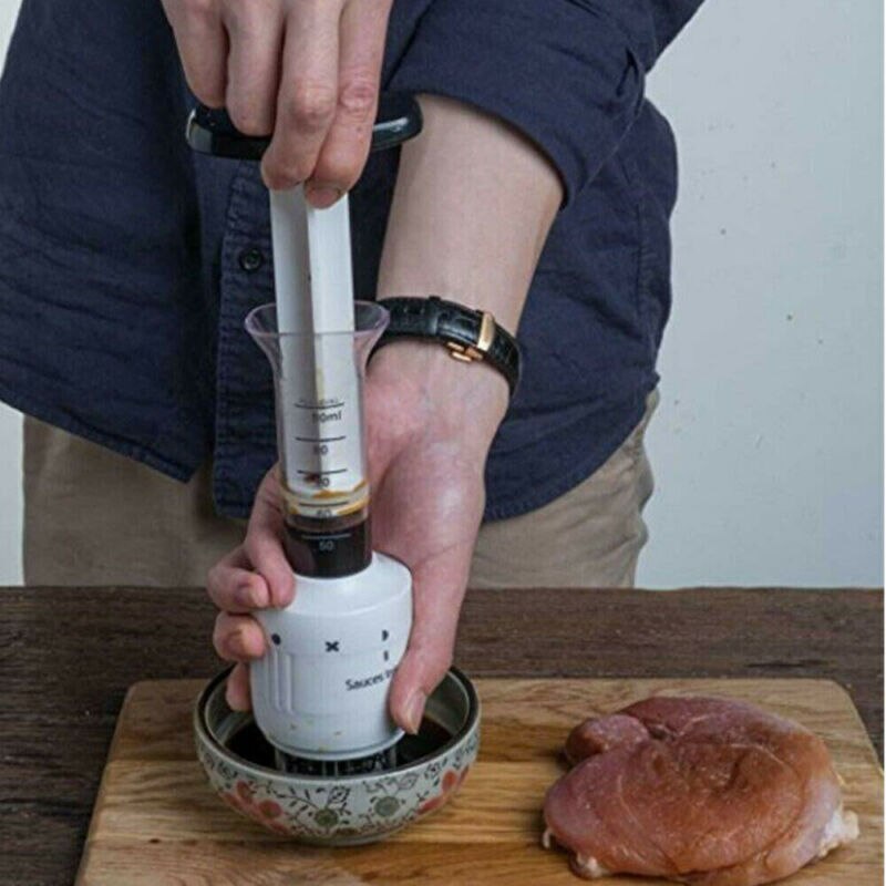 Vleesvermalser Tool Met Scherpe Roestvrijstalen Naald Blade Smaak Marinade Vlees Injector Spuit Voor Tenderizing Steak
