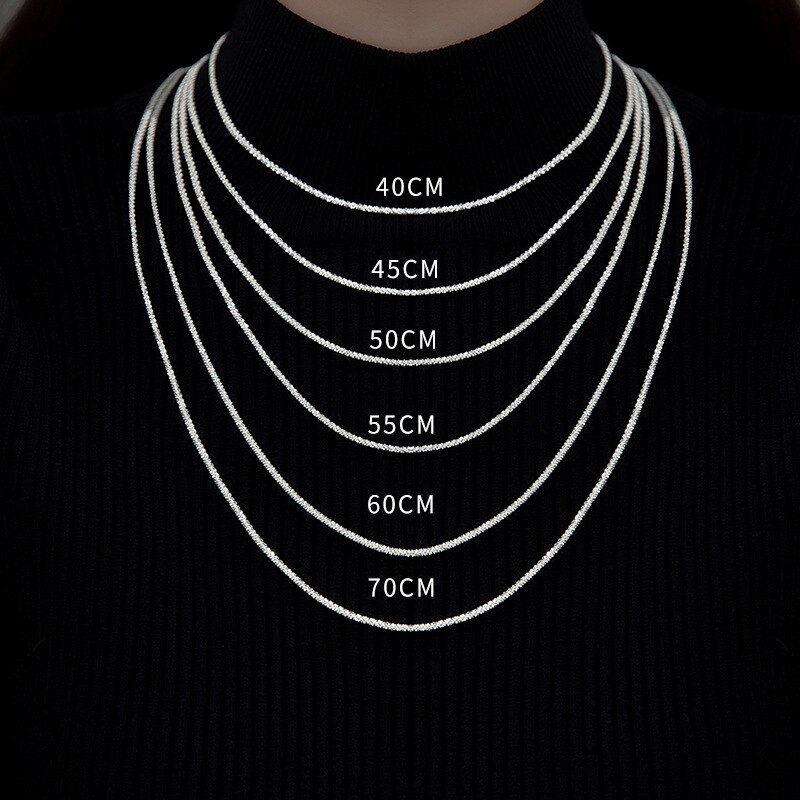 925 Sterling Zilveren Popcorn Ketting Voor Vrouwen Sieraden Op De Hals Lange 40 45 50 55 60 70 80 cm Dik 2 Mm Accessoires