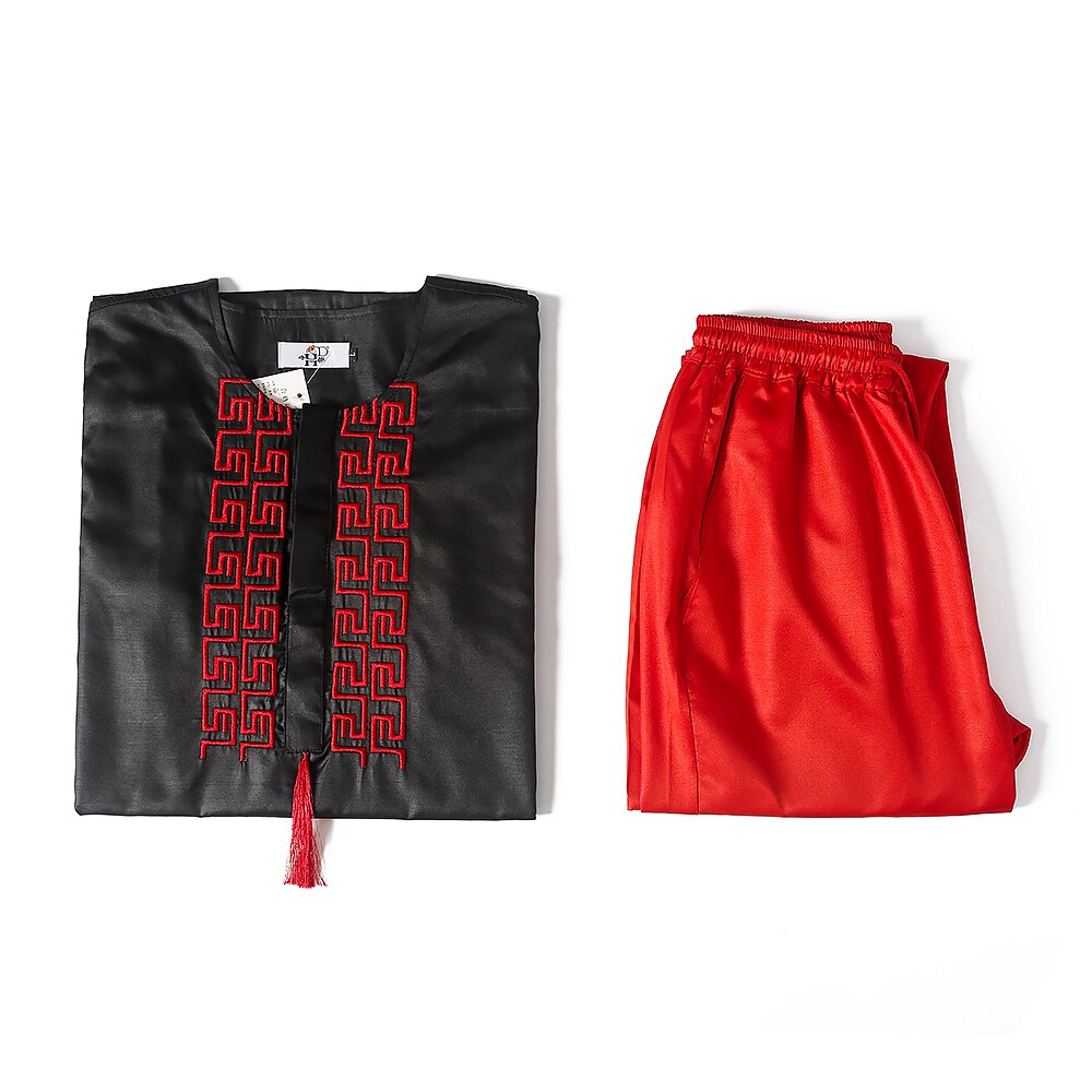 H&amp;D African Dashiki Clothes For Children Boys Two Piece Set Tenue Africaine Kids Ankara Clothing Party Attire Islamic Kaftan