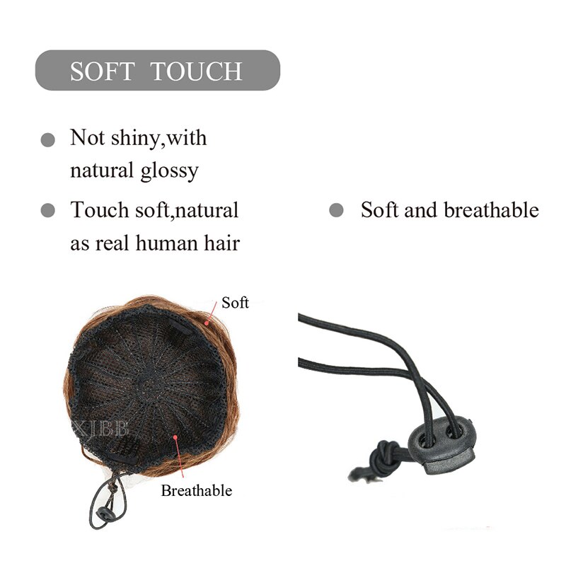 XJBB sznurek krótki syntetyczny przyrząd robić koka z włosów elastyczna gumka Chignon kręstożek kok peruka treska dla kobiet