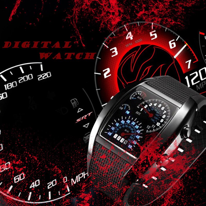 Led Horloge Men 7 Kleuren Siliconen Meter Dial Sport Digitale Luxe Uur Klok Horloge Relogio masculino