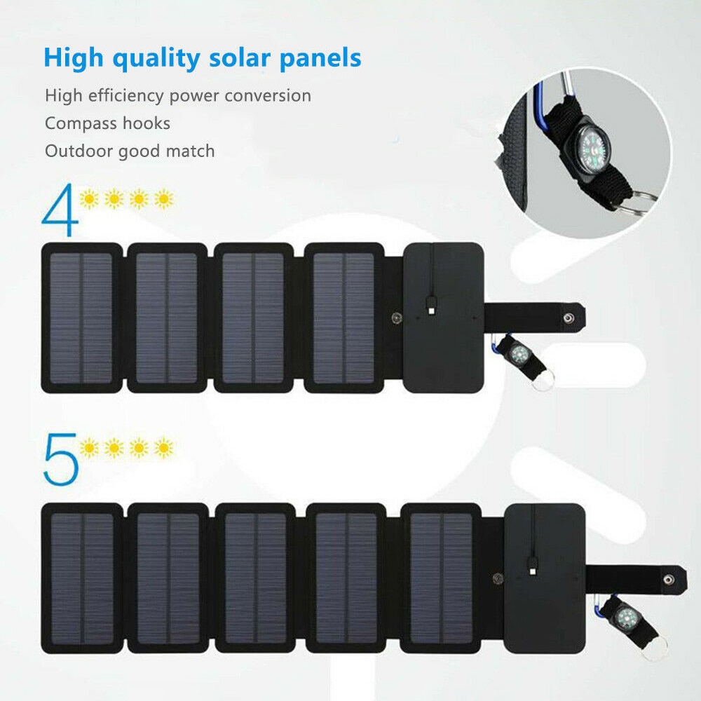 10W 8W 5V 2A Foldable USB Solar Panel Portable Folding Waterproof Solar Panel Charger Mobile Power Battery Charger