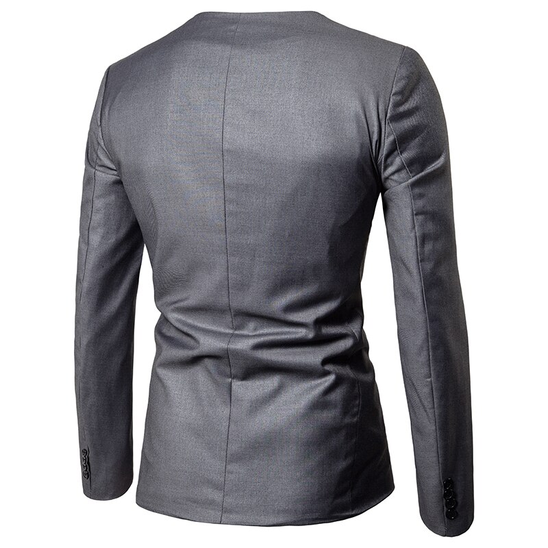 Trajes de negocios de un botón de para hombre, traje de boda de comercio exterior para hombre, Otoño, sin cuello, ropa grande y alta XXL