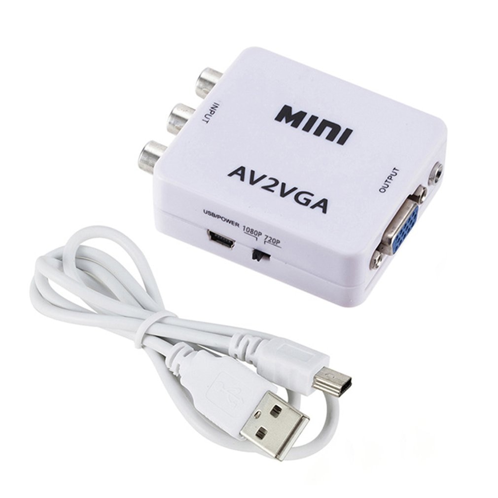 Mini Hd AV2VGA Video Converter Converter Met 3.5Mm Audio Av Vga Converter Conversor Voor Pc Naar Tv Hd Computer naar Tv