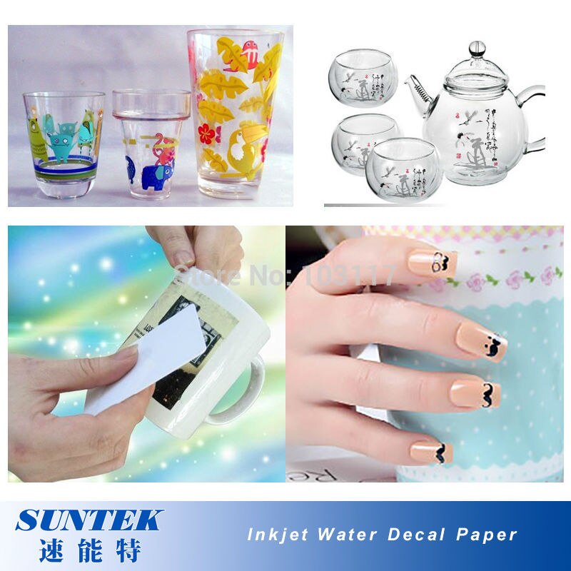 A4 Inkjet Clear Waterslide Decal Transfer Paper (10 sheets/lot) Ceramic Glass Nail Sticker