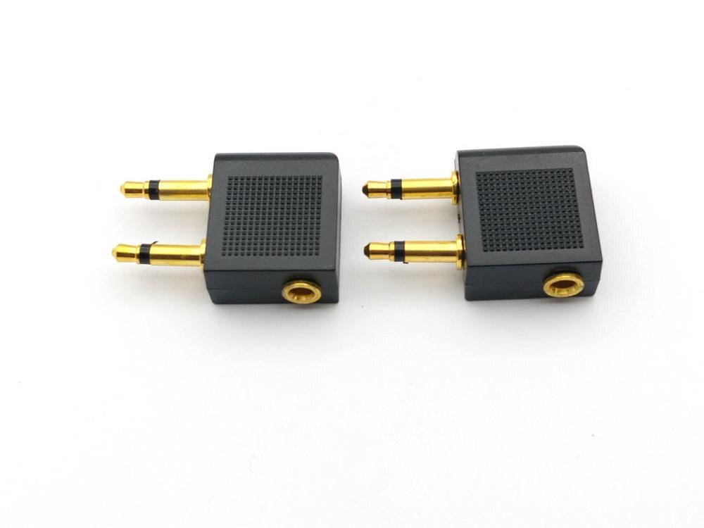 100pcs Gold Airplane/Airline/Air Plane Travel Headphone/Earphone Audio Adapter 3.5mm adapter