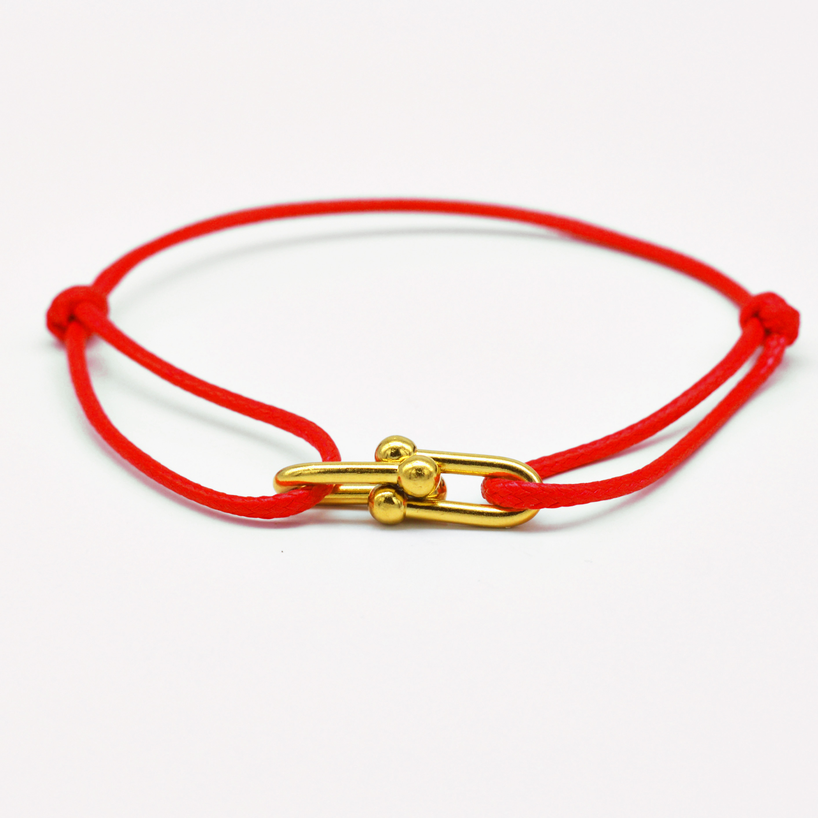 Zalman-pulsera con hebilla de herradura de bambú Simple, cinta trenzada, pulseras de cuerda ajustables DIY, joyería de acero inoxidable para hombres y mujeres