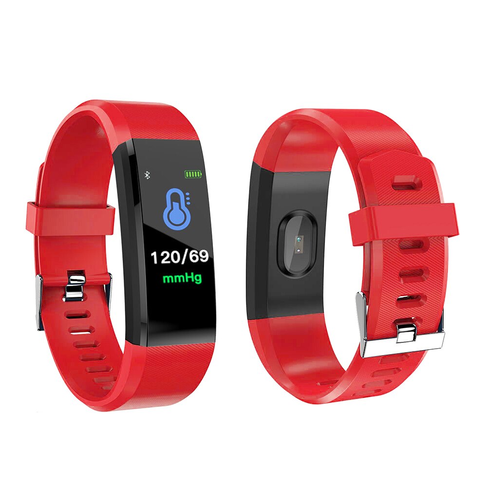 Fitness Tracker Sport Smart Uhr Mit Blutdruck Herz Rate Armband Bildschirm Smart Elektronik Armband Uhr: Rot
