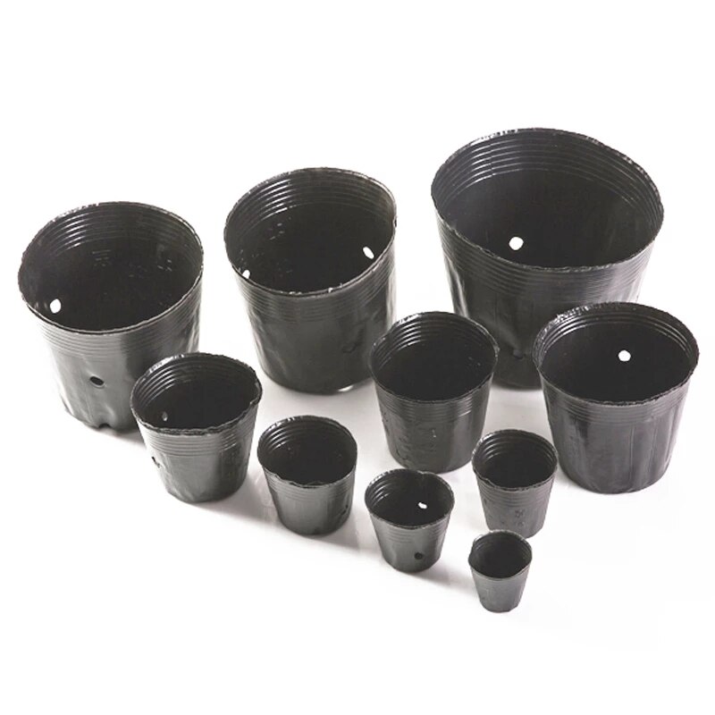 Maceta de plástico para maceta de vivero, bolsa de siembra para planta para jardín doméstico, maceta para vivero de flores, 100 Uds.