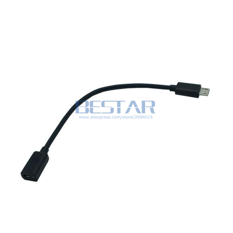 Black & White color 10CM Micro USB 2.0 Type B Male To USB2.0 Micro USB Female M/F Extension Extender Charging data Cable 0.1M
