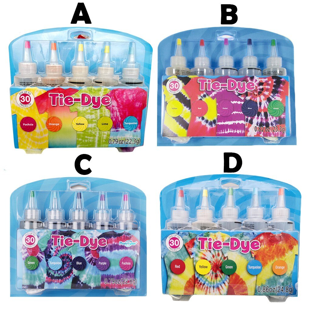 5 Colors Tie Dye Kit Non DIY Clothing Graffiti Fabric Textile One-Step Tie-Dye Kit DIY Safe Dyes Fun DIY