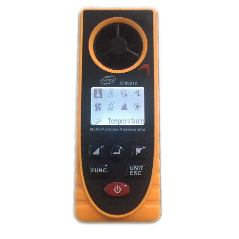 8in1 Digital LCD Anemometer Barometric Pressure Humidity Altitude illumination Temperature Wind Chill Dew Point Wind Speed Meter