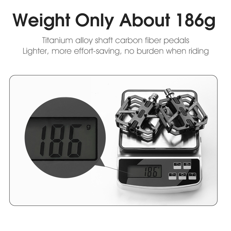 WEST BIKING Ultralight 3-lager fietspedaal T700 koolstofvezel MTB racefiets pedalen antislip plat pedaal fietsaccessoires