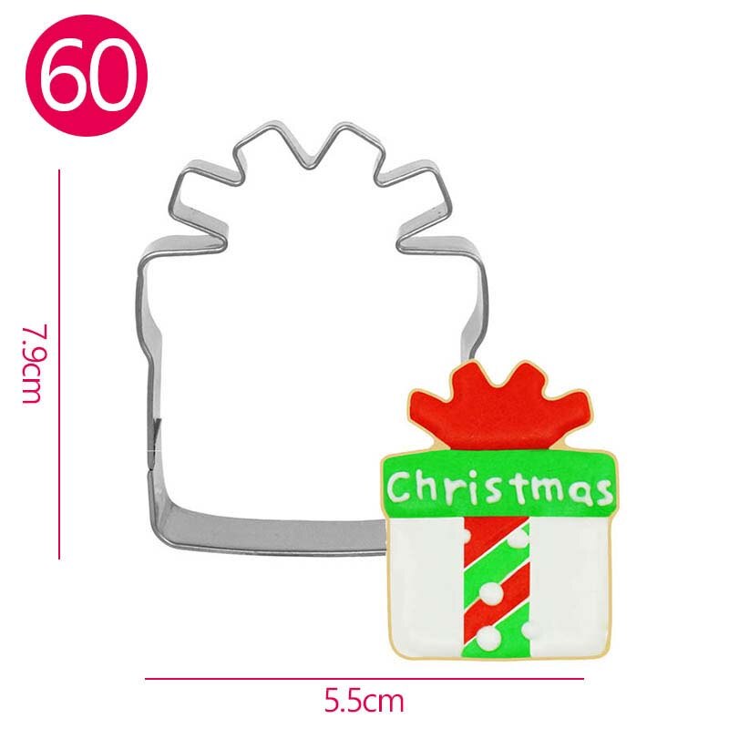 Kerstboom Sneeuwpop Cookie Cutters Candy Fondant Cookie Cutters Rvs Suiker Ambachtelijke Bakken Gebak Biscuit Mallen: 14