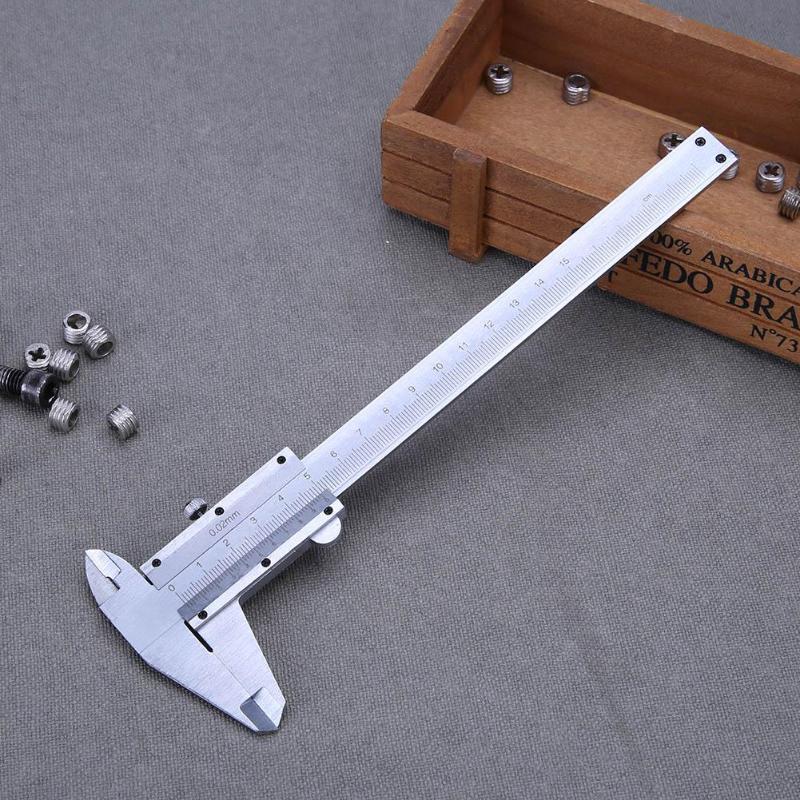 Calibrador Vernier metálico de 0 a 150mm y 0,02mm, herramienta de medición, calibrador de acero al carbono, instrumento de medición micrómetro